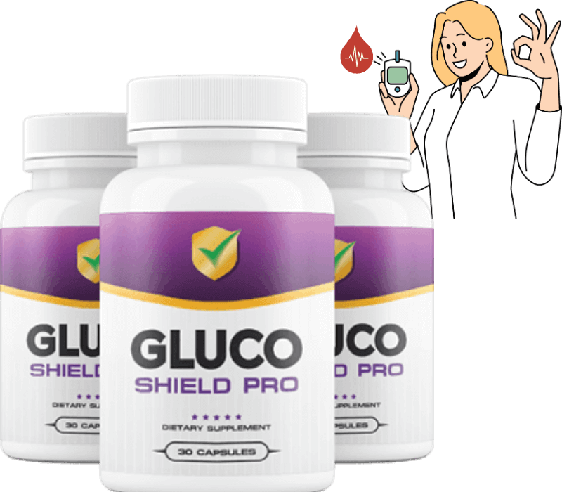 Gluco Shield Pro supplement bottle — natural blood sugar support formula