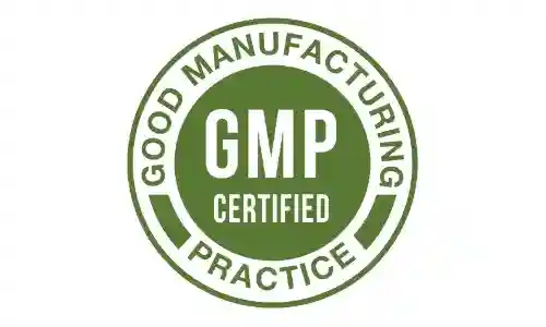GMP certified badge — Good Manufacturing Practice standards